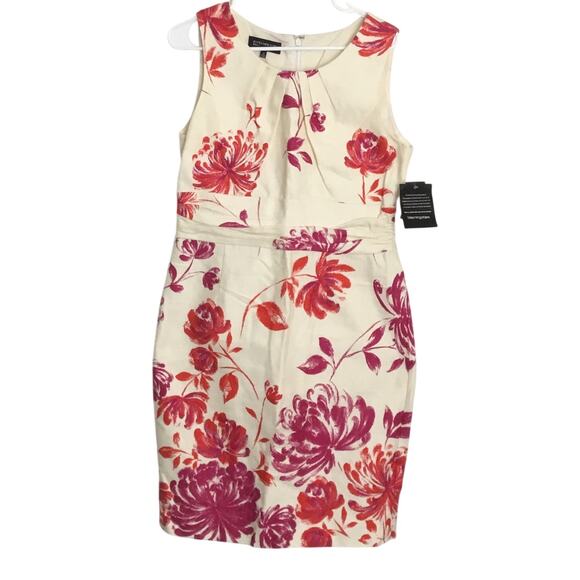 Jones New York Signature Dresses & Skirts - Jones New York Floral Dress Knee Length Sleeveless, Pink Floral Lined Zip Sz 12